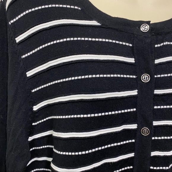 Croft & Barrow Black Striped Cardigan Sweater - Picture 2 of 5